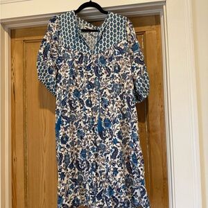 Knox Rose Blue and White Floral Top